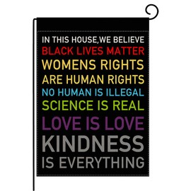 pingpi in This House, We Believe Small Garden Flag Vertical Double Sided 12.5 x 18 Inch Burlap Yard Outdoor Decor