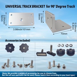 EDSRDPLT #2001 Universal Track Bracket for Tracker Versatrack System, 90° Aluminum Slider Base Compatible with Lund, Ranger, Lowe Boats, Pre-Drilled Mount for Rod Holders & Marine Accessories