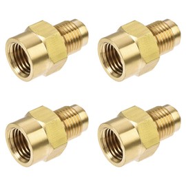 sourcing map Brass Pipe Fitting, 1/2"-20UNF Flare Male to 1/4NPT Female Thread, Tubing Adapter Hose Connector, for Air Conditioner Refrigeration