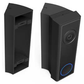 Mars Outpost No-Drill Corner Mount Compatible with Eufy C30 C31 Doorbell No Drilling Corner Wedge Mount, 45 Degree Bracket Adhesive or Screw Mounting Made in UK