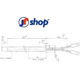 Jpshop Pellet Stove Spark Plug 350W Length 180mm/182mm Diameter 12.5mm for Thermorossi Edilkamin
