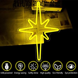 Mid Century Modern Neon Sign for Wall Decor Starburst Neon Light Dimmable Retro Star Celestial Led Signs Mid Century Starburst Light Up Sign for Eclectic Home Decor Business Vintage Style Wall Art