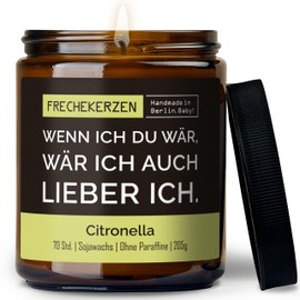 Lustige Citronella Kerze mit Spruch für Beste FreundIn | Handgemacht aus Sojawachs | In Geschenkbox | Originelles Geschenk Freundschaft Freundin Freund Partner Schwester BFF