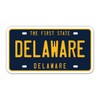 Squiddy Delaware State License Plate Style - Vinyl Sticker for Car, Laptop, Notebook (5" Wide)