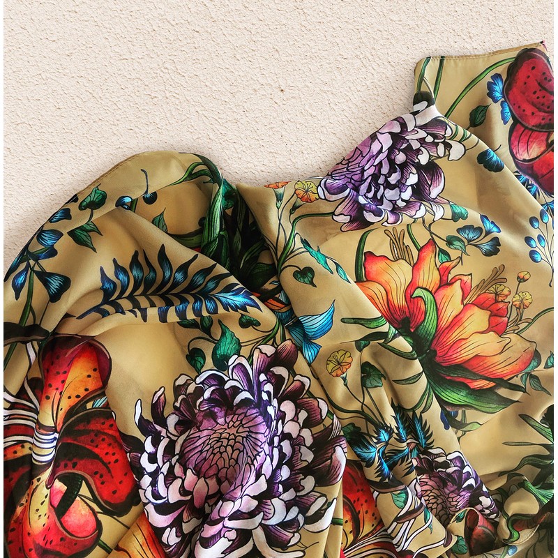 Anuschka Chiffon Scarf - 60 x 182 cm - Printed