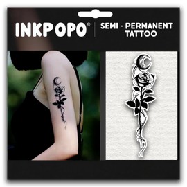 INKPOPO 3 Sheets Semi-Permanent Tattoos for Adults | 7-15 Days Longwear | Waterproof & Realistic Finish | Adult Art Temporary Tattoos | Flower Series 145