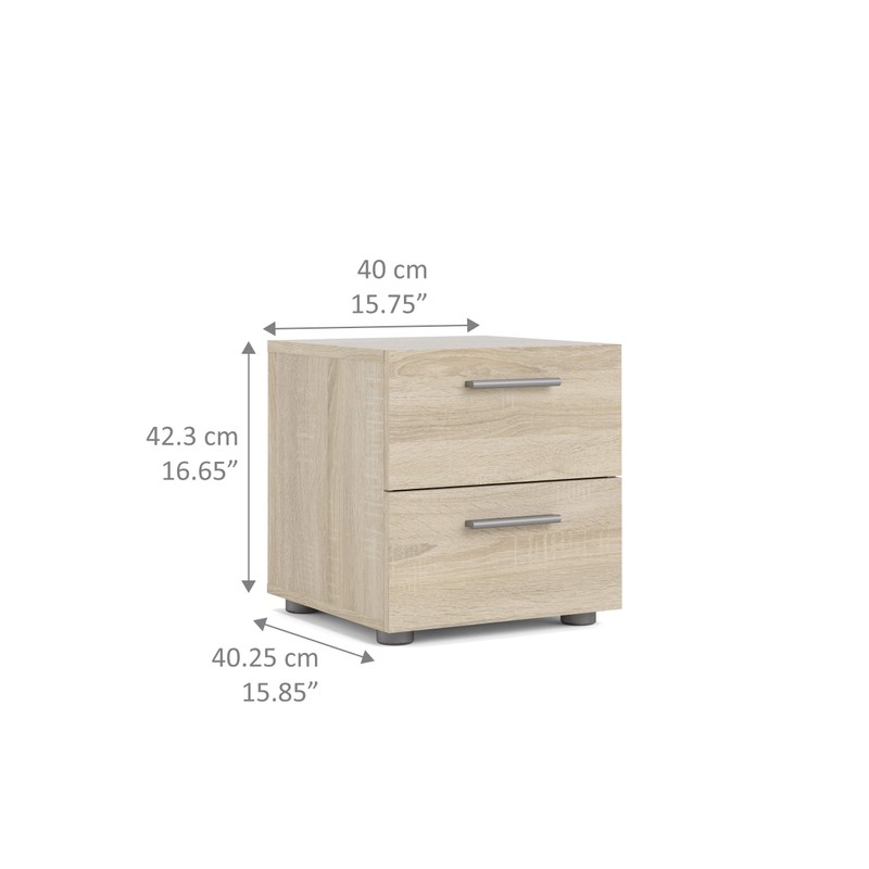 Tvilum 2 Drawer Nightstand, Oak Structure