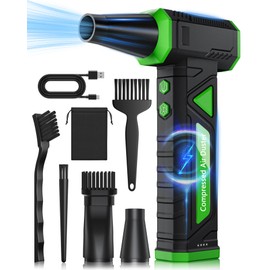 Compressed Air Duster-Replaces Compressed Air Cans-Canned Air, 150,000RPM Electric Air Duster, Rechargeable Cordless Air Blower for Keyboard, PC, Electric Devices Cleaning -Green