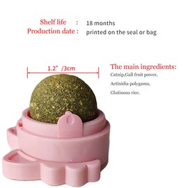 Oncpcare 3 Pack Rotatable Edible Catnip Balls for Cats Wall Cat Mints Catnip Ball Toys for Indoor Cats Cat Removal Hairball Toys Catnip Balls Treats for Kitten Kitty Playing Chewing