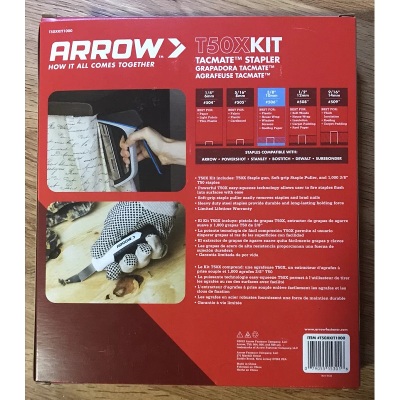 Arrow New ARROW Fastener T50X Stapler Kit with Stapler, Puller