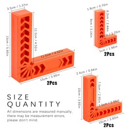 Swpeet 2 Pcs 6 Inch Angle Positioning Angle 90 Degree Angle Clamp Angle for Woodworking Corner Clamps, Carpentry Tool, Picture Frame, Boxes, Cabinets or Drawers, Assortment Kit
