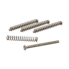 YJB PARTS Humbucker Pickup Screw Spring Set 4pcs/set (Inch, Slotted Head Nickel (with spring))