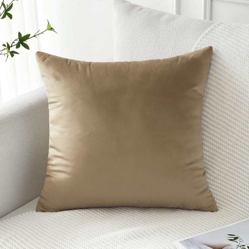 Artscope Luxury Velvet Pillow Covers Decorative Square Pillowcases Soft Solid