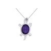Jewel Zone US Simulated Alexandrite Gemstone & Cubic Zirconia Turtle