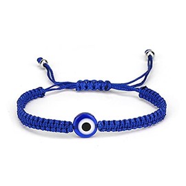 Evil Eye Bracelet Hand-Woven Red Rope Cord Fatima Hand Strand Bracelet Adjustable Kabbalah String Amulet Nazar Hamsa Eyes Thread Braided Bracelet for Women Protection Lucky Jewelry-blue eye