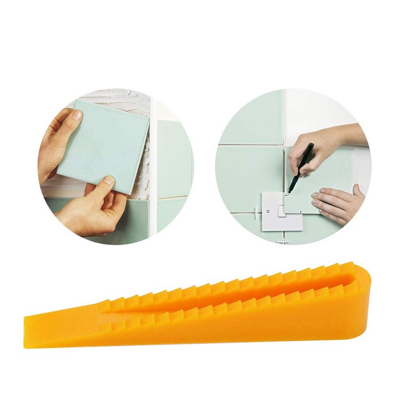 Tile Leveling System Plastic Leveler Spacers Wedges 100-Pack Yellow for