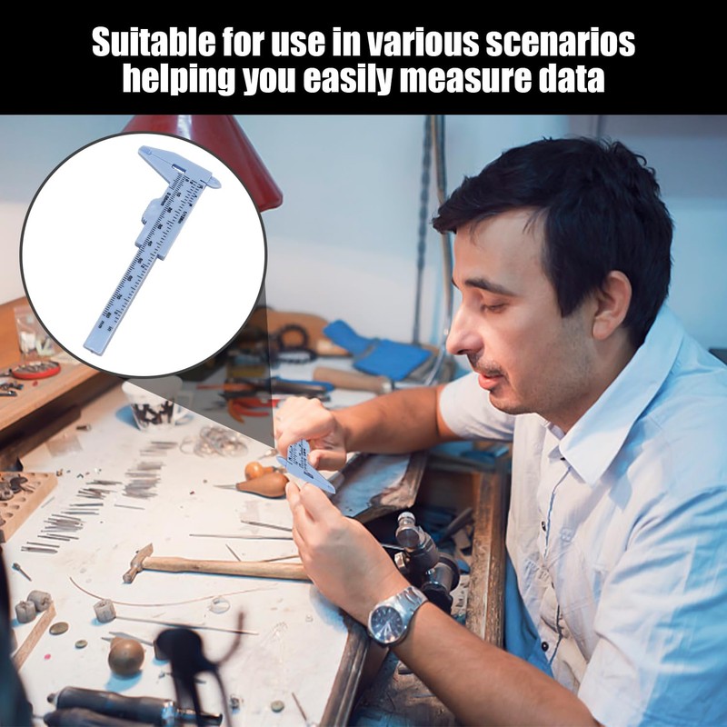 6 Pieces Of Vernier Calipers, Mini Plastic Calipers, Reusable Measurement