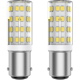 Chinnor Sewing Machine Light Bulb Double Contact BA15D Push in Bulb Daylight White 6000K 15T7DC Base Replacement for Singer,Kenmore Sewing Machine Light Bulb Bayonet Type Replaces (2-Pack)