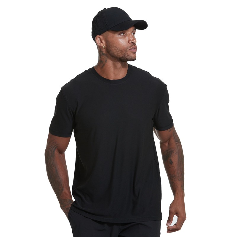 3 Pack, Men's Active Quick Dry Crew Neck T-Shirt, Black,
