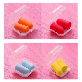 Noise Reduction Earplugs + Case / Colored Noise-Cancelling Earplugs / Noise-Cancelling Earplugs + Case (Random Color) 21ea