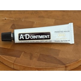 VTG 1969 White A and D Ointment Diaper Rash First Aid Metal Tube Movie Prop NOS