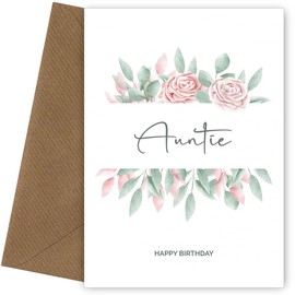 Special Auntie Birthday Card - Beautiful Floral Birthday Cards for Auntie - Heartfelt Lovely Words