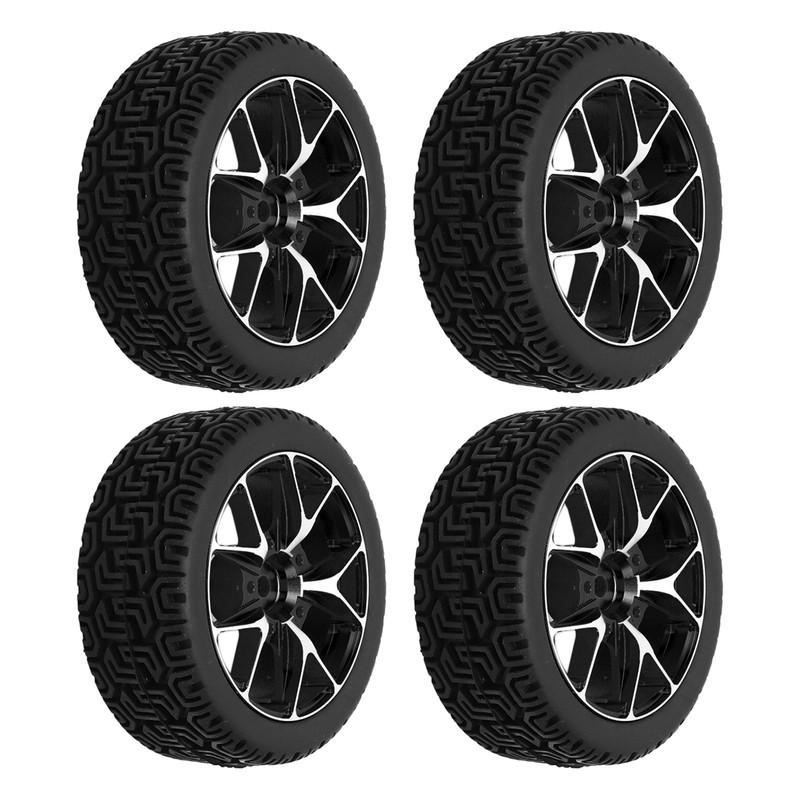 4Pcs Rubber Tires Aluminum Alloy Exquisite Simple Installation Tyres for