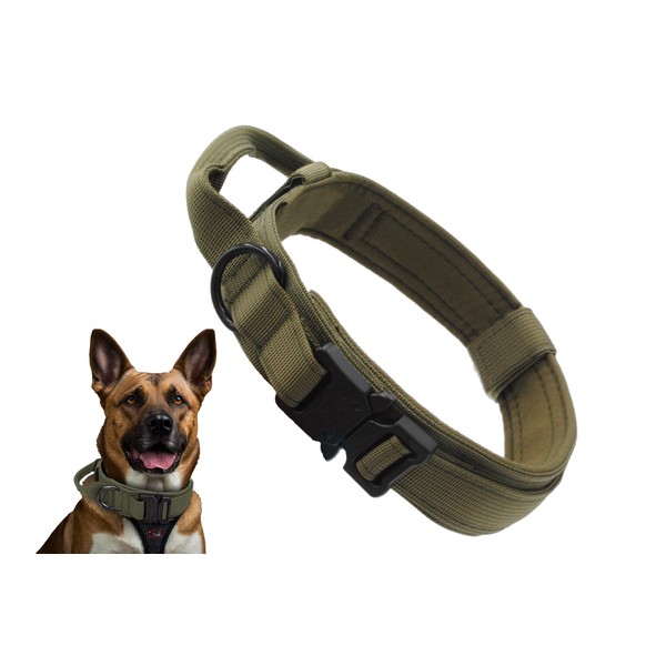 Tactical Dog Collar with Handle, Military Dog Collar, Heavy Duty