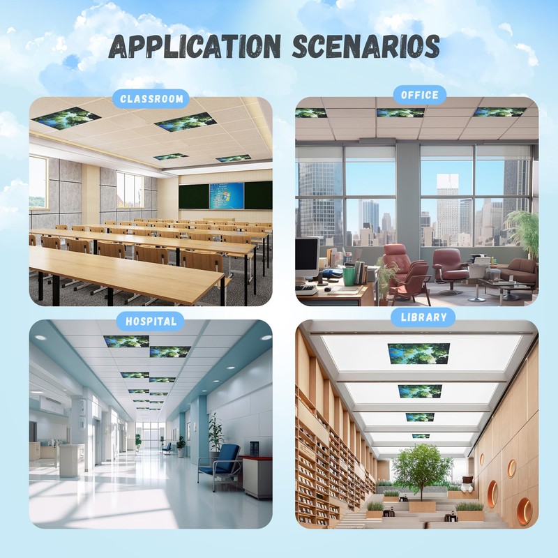 4 Pack Fluorescent Light Cover with 4 x 2 Feet