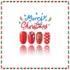 Christmas Press on Nails Blue Red Short Square Fake Nails