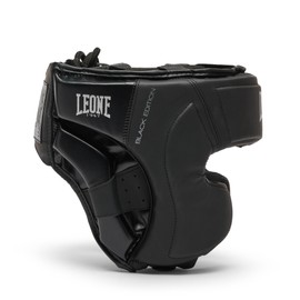 LEONE CS435 1947 Boxing Headgear, Unisex Black EDITION Protective Gear with Shock Absorbing Bad, Cheekbone Guard (Large) Black