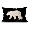 Smooffly Throw Pillow Case Black Background Bear Cotton Linen Throw
