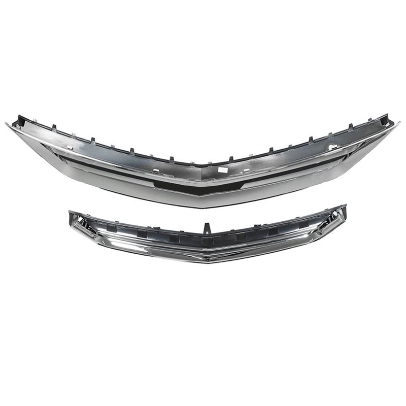 SEBLAFF Upper Lower Front Bumper Grilles Chrome Plastic Replacement for