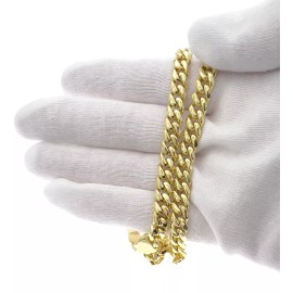 Unbranded 24" Miami Cuban Link Chain Men Necklace Gold Plated Stainless Steel 7mm G15