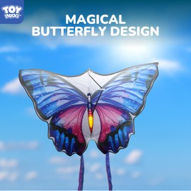 TOY Life Large Butterfly Kites for Kids and Adults, 48.4"x34.2" Beach Kite Comes with 328.1Ft String Easy to Fly for Beginners, Kids Ages 4-8-12, 3+ Girls Boys Outdoor Activity & Family Trip