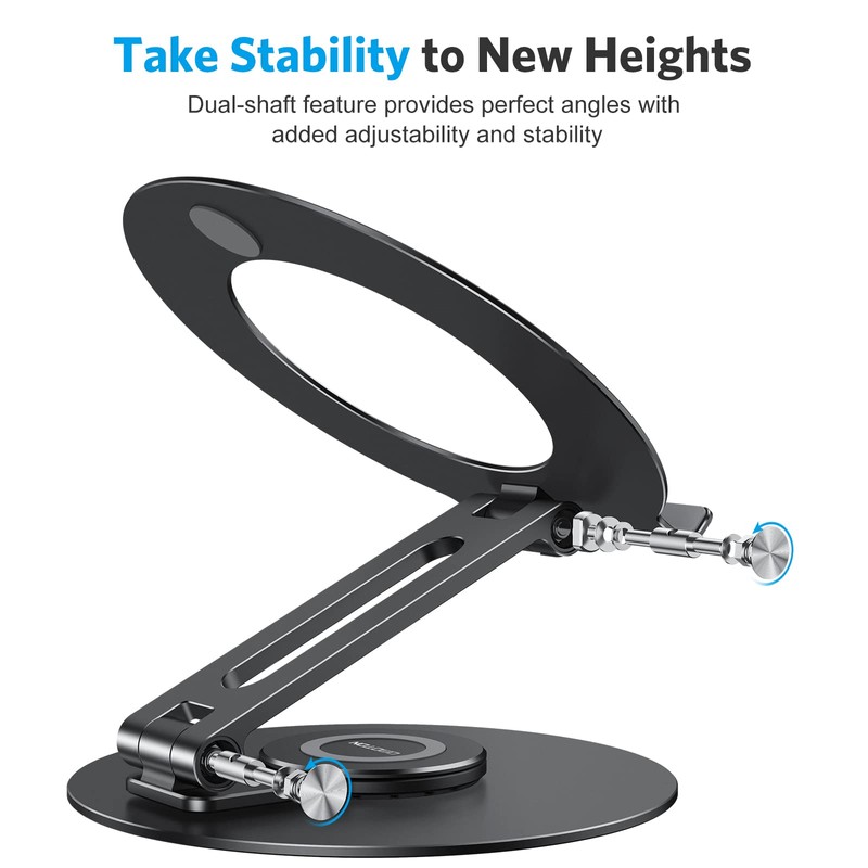 OMOTON Adjustable Laptop Stand with 360 Rotating Base, Ergonomic Laptop