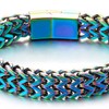 Minimalist Mens Steel Oxidized Rainbow Double Franco Link Curb Chain