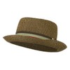 Kid's Pork Pie Stripe Band Fedora - Brown OSFM