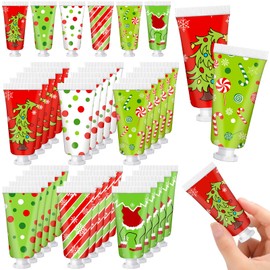 Leelosp 36 Pcs Red and Green Christmas Hand Cream Gift Bulk Green Funny Cartoon Mini Hand Lotion Travel Size Moisturizer Cream for Christmas Stocking Stuffers Gifts Calendar Advent Holiday Favors