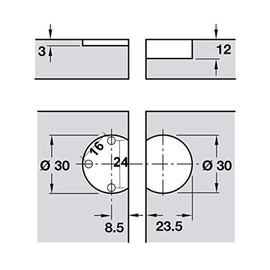 LIKERAINY Plano-Medial 90 Degree Flap Hinge Lid Hinge 30 mm Furniture Hinge Flap Fitting Flap Holder Hinge for Wooden Flaps Kitchen Cabinet Nickel-Plated Pack of 8