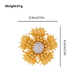 FAIRYGATE Brooch Pin Gold Crystal Brooch Pins for Women Gold Tone Rhinestone Brooches Jewelry Lapel Pin Dress Suit Accessories Boutonniere Ideas Gift for Men Women Lady Girl B2444