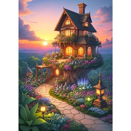 Puzzle 1000 Pieces, Adult Puzzle, A Challenging Puzzle, Puzzle Games for the Whole Family, Gifts for Women, Gifts for Men, Theme: Fairy Tale House in the Garden
