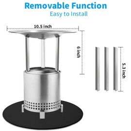 Heat Deflector for Solo Stove Mesa XL Fire Pit, 304 Stainless Steel - Mesa XL Heat Insulation Panel, High Temperature Resistant, with 3 Removable Feet, Expandable Design, Prevents Burns and Scalds