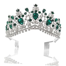 Baluue 1pc Wedding Headdress Mermaid Stylish Headbands for Women Tiaras for Women Luxury Bride Crown Rhinestone Crowns Women Quinceanera Bridal Coronas Hair Jewelry Crown for Bride Green