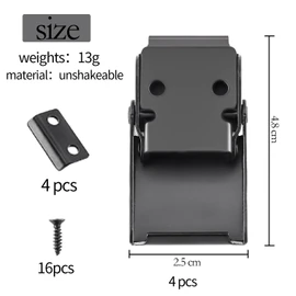 Pack of 4 Toggle Latches, Small, Crate Closure, Side Wall Closure, Lever Lock, Latch Lid, for Boxes, Cupboards, Drawers, Doors, Windows, Black, Hasp, Latch Head, Lock