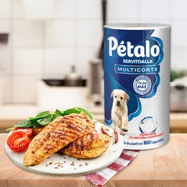 Pétalo Servitoalla Multicortes, 1 Rollo con 180 Hojas Dobles, Rápida Absorción.