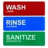 Alpine Industries Wash, Rinse, Sanitize Signage - 3 Compartment Commercial