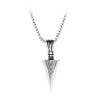 Arrowhead Necklace for Men Mens Necklace Pendant Black Silver (B:
