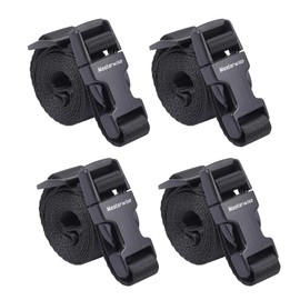 Masterwise Buckle Straps with Clips, Adjustable Nylon Straps with Buckle, Black 4 Pack (4‘x0.75“)