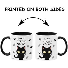 Don?t Stress Meowt - Cat Lover Mug - Funny Cat Cup - Cat Decor - Cat Gifts - Cat Lady - Holds up to 11oz - Microwave and Dishwasher Safe - By GTR SOURCE corp.